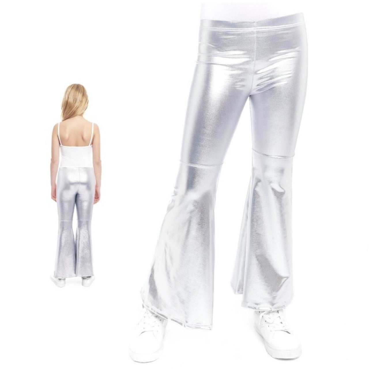 Pantalon évasé argenté métallisé pour enfant