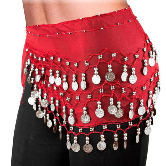 Foulard Rouge Pièces Zingara Danse Orientale