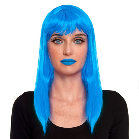 Perruque Bleu Lisse