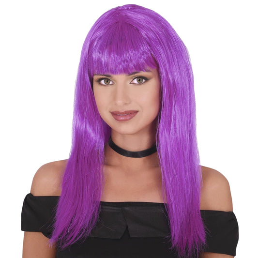 Perruque Fuchsia Cheveux Longue Eco