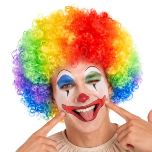 Perruque de Clown Multicolore Bouclée