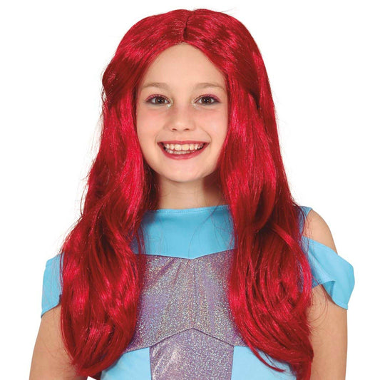 Perruque Rouge Sirène enfant