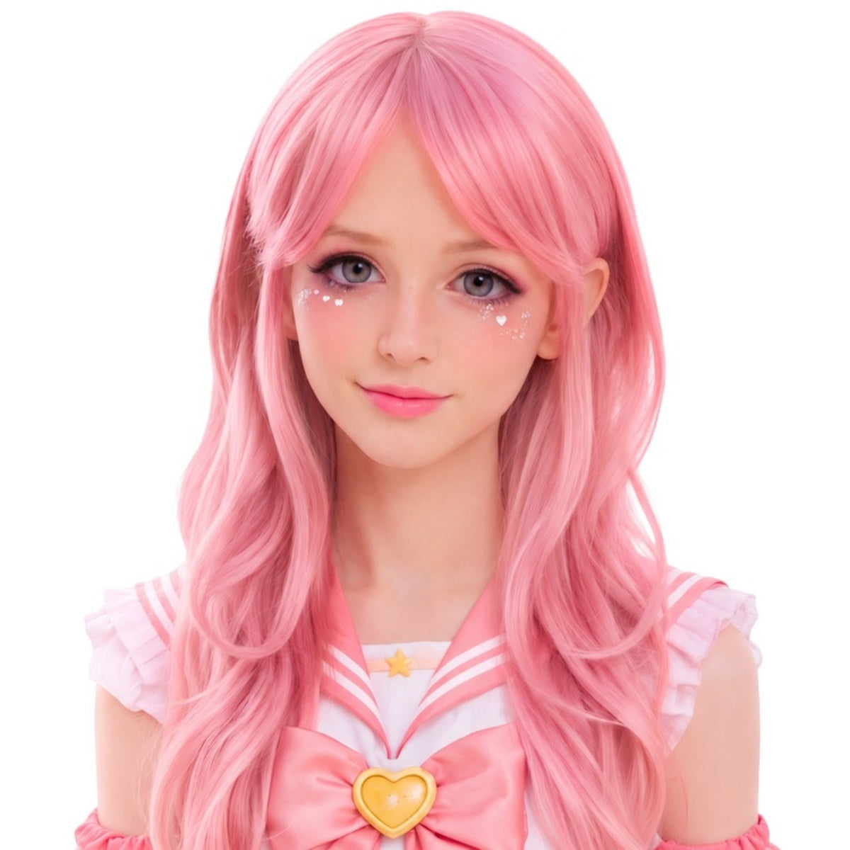 Perruque Rose Longue Cosplay