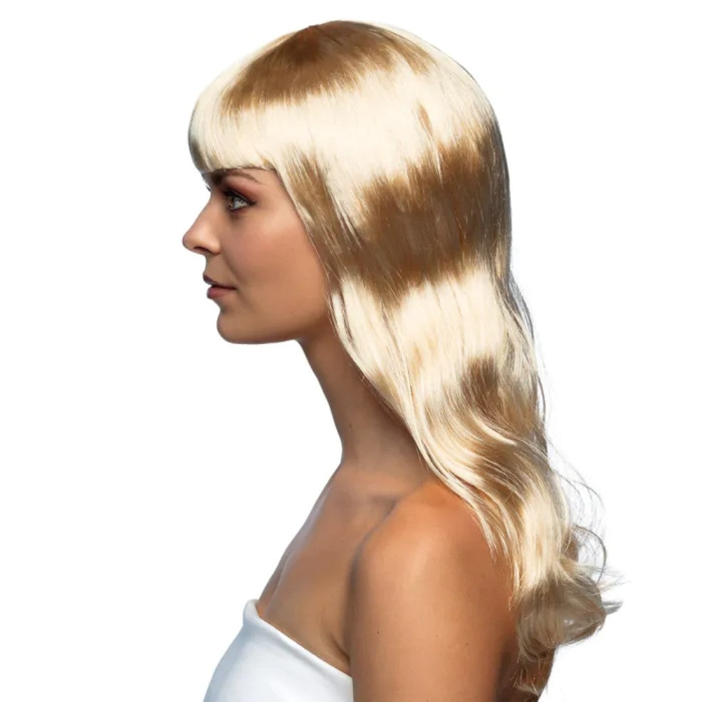 Perruque Blonde Ondulée avec Frange