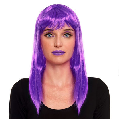 Perruque Violette Lisse