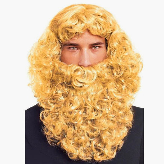 Perruque et Barbe Blonde Roi Mage éco