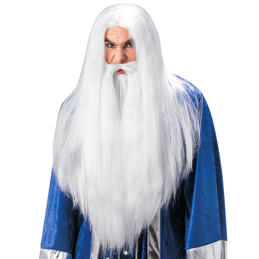 Perruque Barbe Magicien Longue