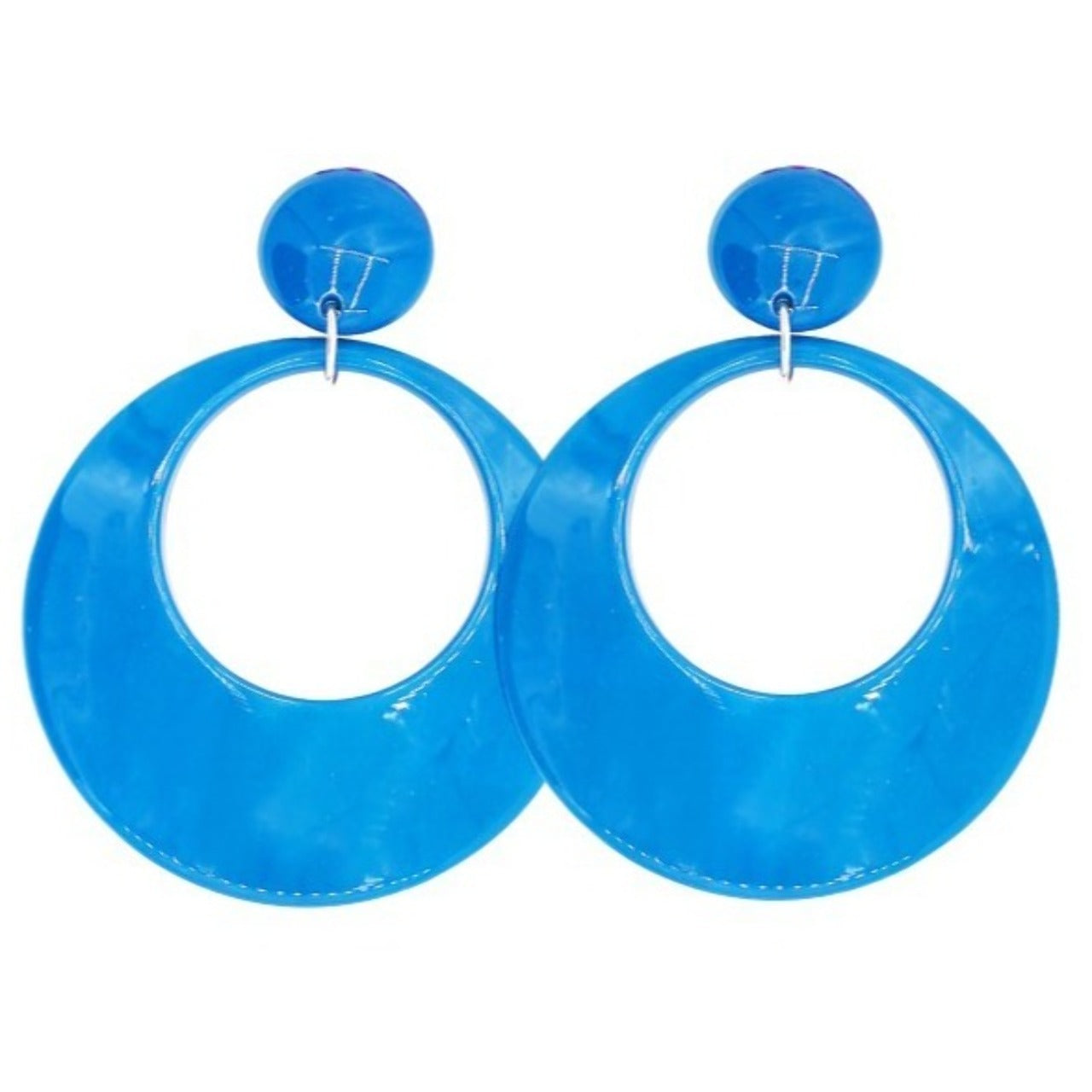 Boucles d'oreilles Flamenco Bleu Clair Créoles