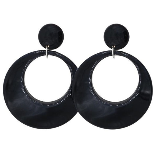 Boucles d'oreilles Flamenco Noires Créoles 