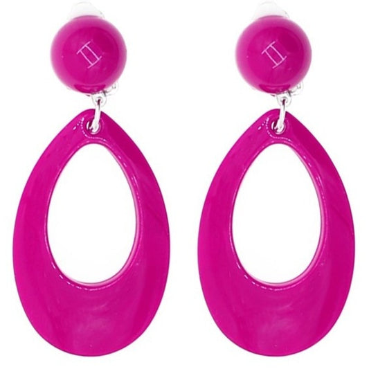 Boucles d'oreilles Ovales Fuchsia Flamenco