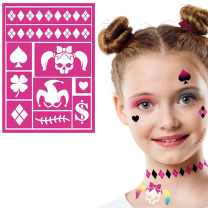 Pochoir Maquillage Harley Quinn enfant