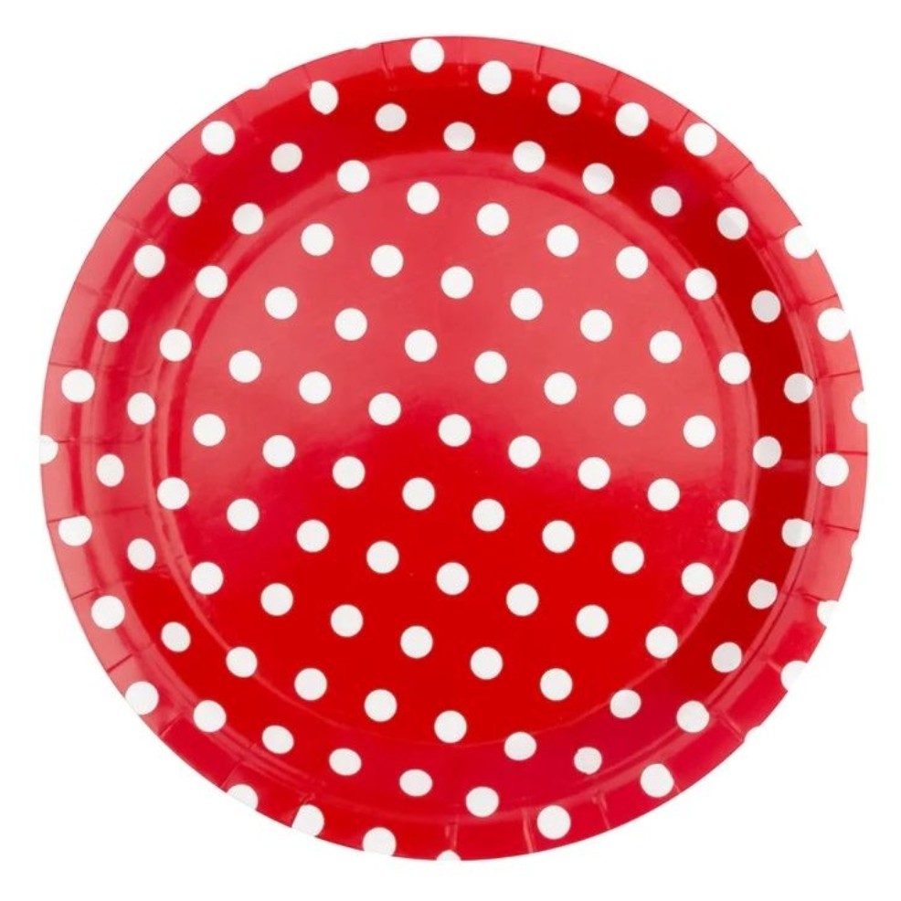 Assiettes Fête Rouges à pois