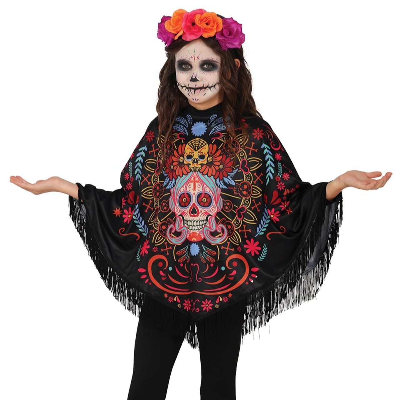 Poncho de Catrina Mort enfant
