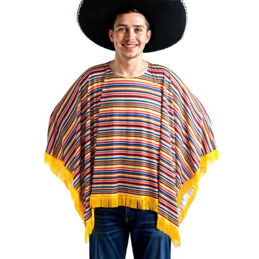 Poncho Mexicain à Rayures adulte