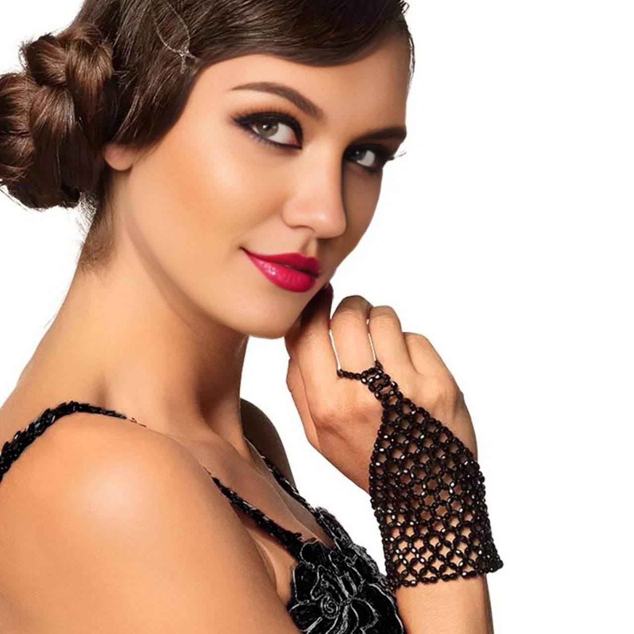 Bracelet Doigt Noir Années 20