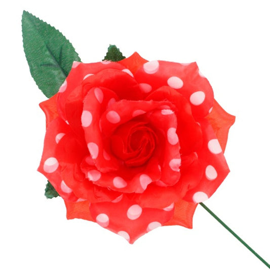 Rose Rouge à Pois de Flamenco et Chulapa