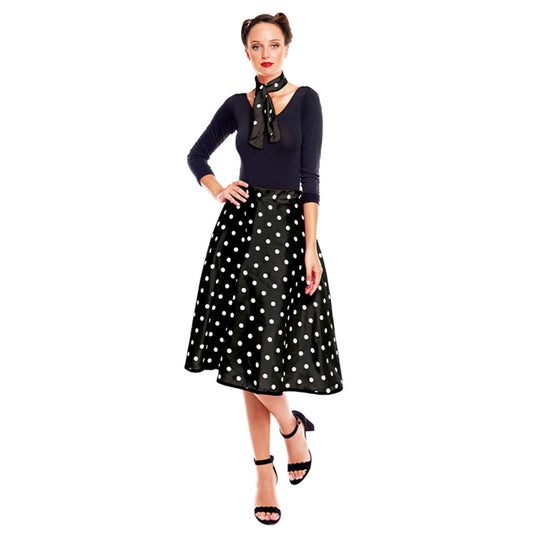 Ensemble Années 50 à Pois Noirs