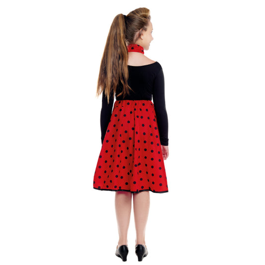 Ensemble Années 50 à Pois Rouges pour fille