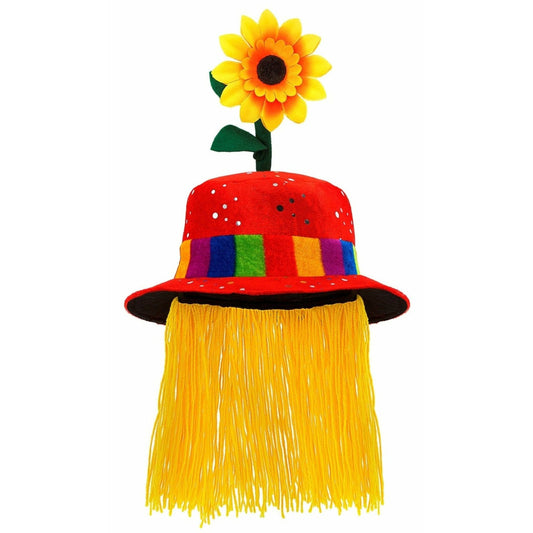 Sombrero de Payaso Rojo con pelo | Don Disfraz