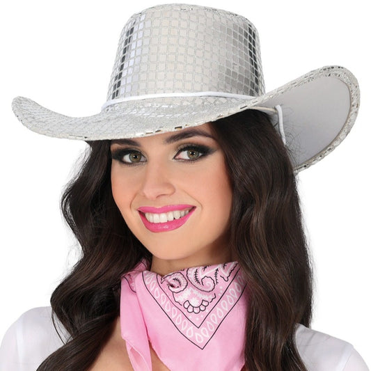 Chapeau de Cowgirl Argenté