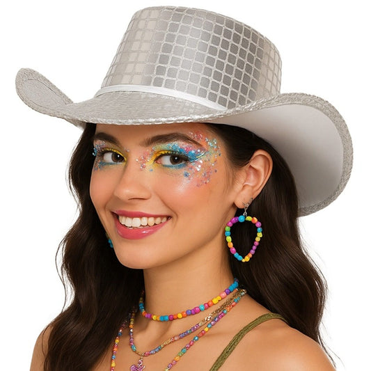 Chapeau de Cowgirl Argenté