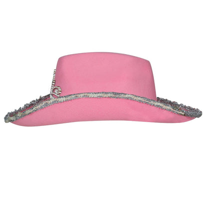 Chapeau de cowgirl couronne rose pour enfants