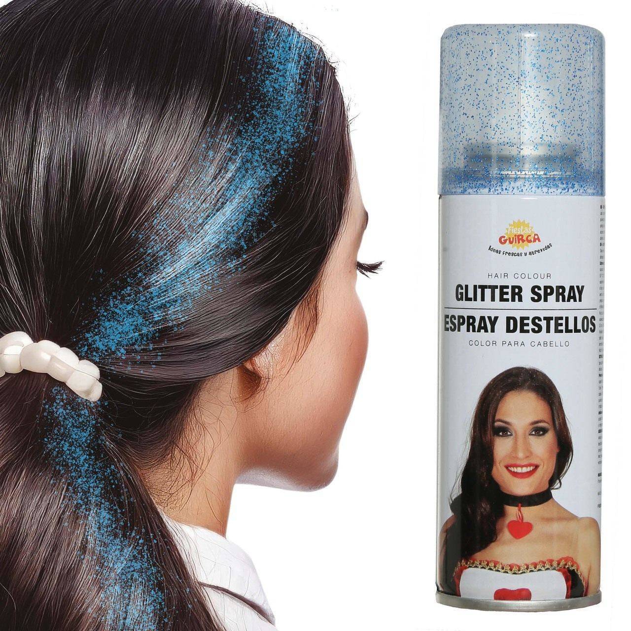 Spray Cheveux Pailleté Bleu