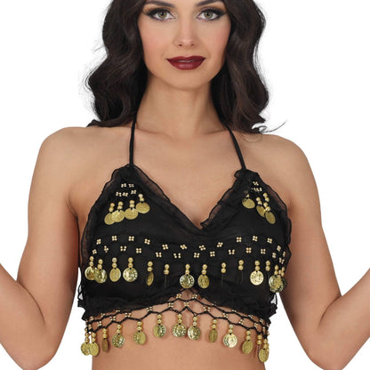 Haut de Danse du Ventre Noir à Pièces