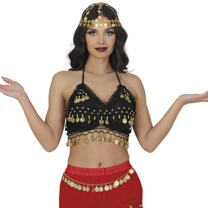 Haut de Danse du Ventre Noir à Pièces