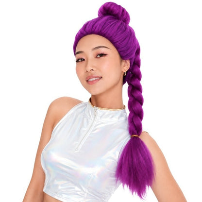 Tresse de Chanteuse K-Pop Lilas avec Pince