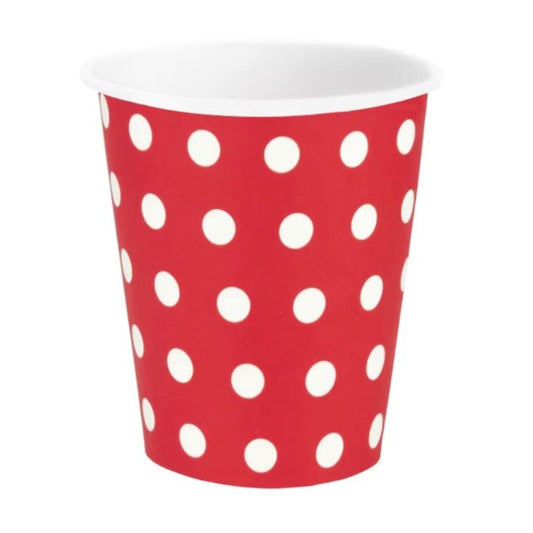 Gobelets de Fête Rouges à pois
