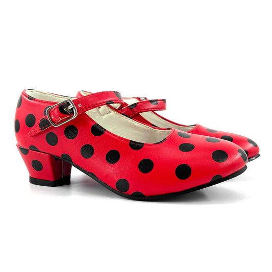 Chaussures flamenco rouges et noires pour enfants