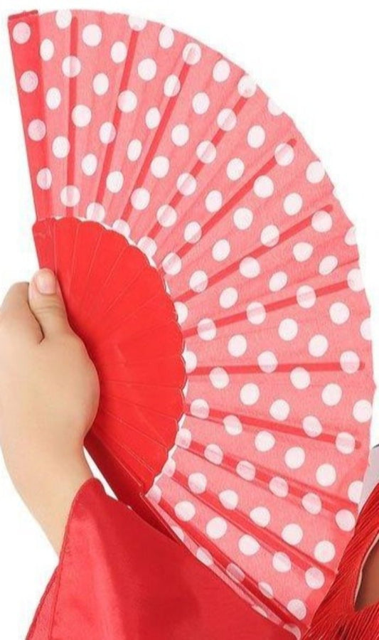 Éventail Rouge à Pois
