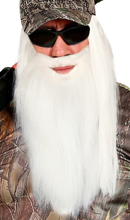Barbe Blanche Longue avec Moustache
