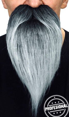 Moustache et Bouc Gris Professionnel 034-LF