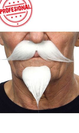 Moustache et Bouc Blanc Professionnel 019-ME