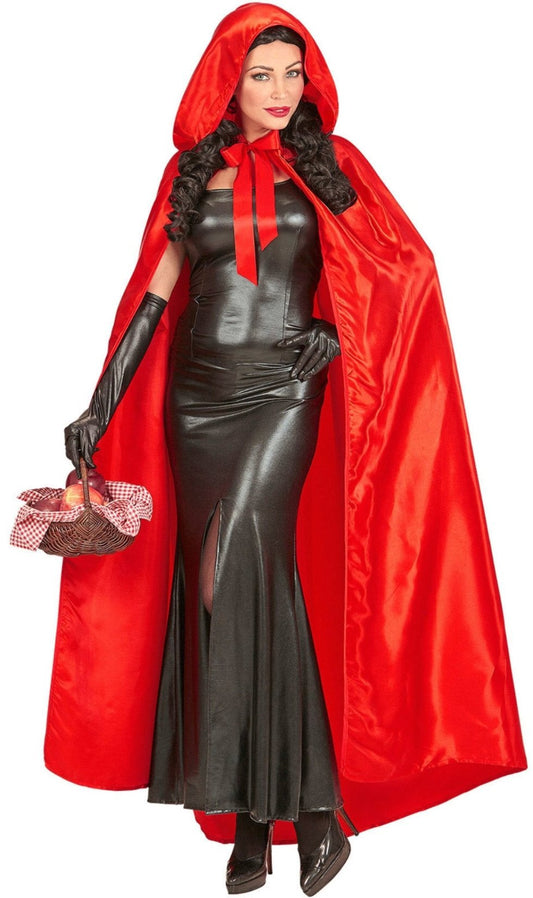 Cape Rouge Capuche Tissu satin