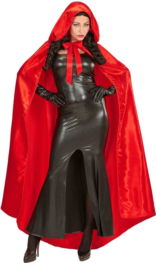 Cape Rouge Capuche Tissu satin