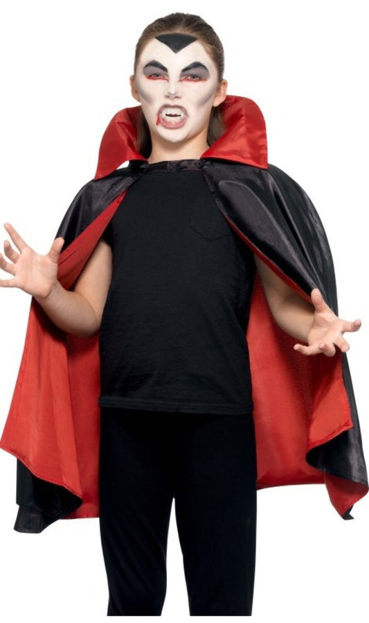 Cape Rouge et Noire Réversible pour enfant
