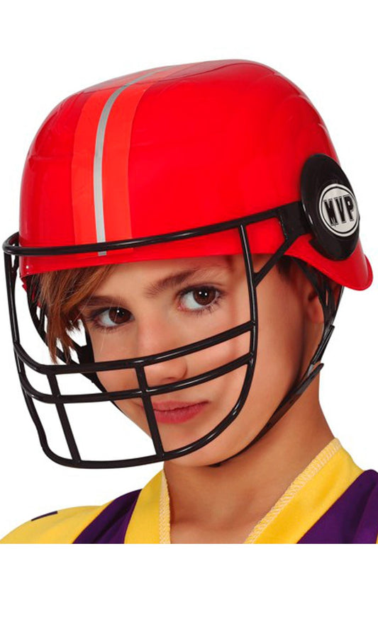 Casque de Footballeur Américain Rouge enfant