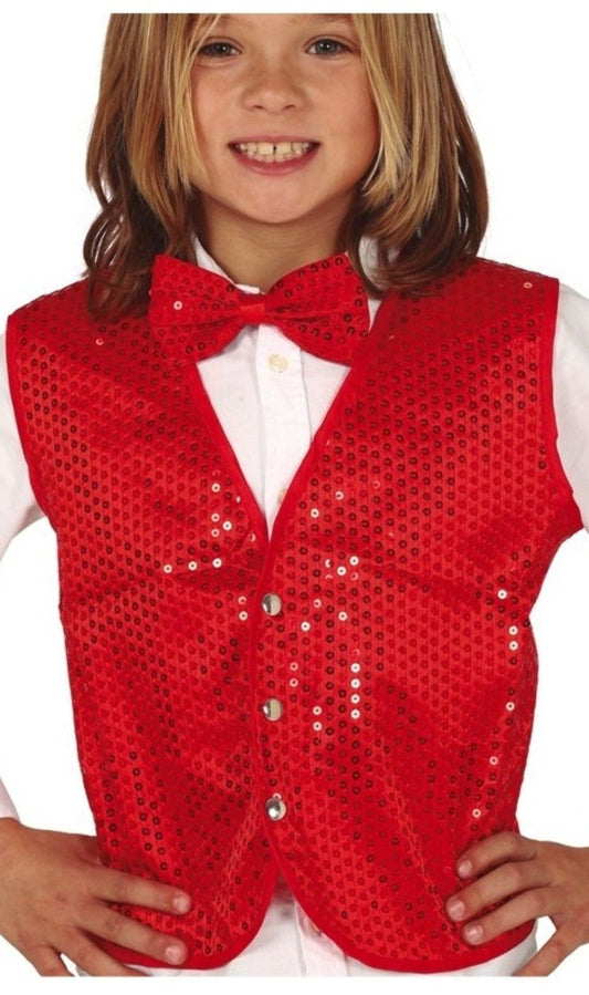 Gilet Paillettes Rouge pour enfant