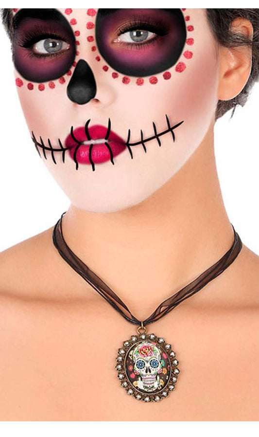 Collier de Dia de Los Muertos Mexicaine