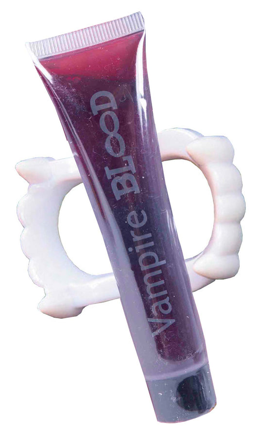 Dentier de Vampire et Tube de Sang