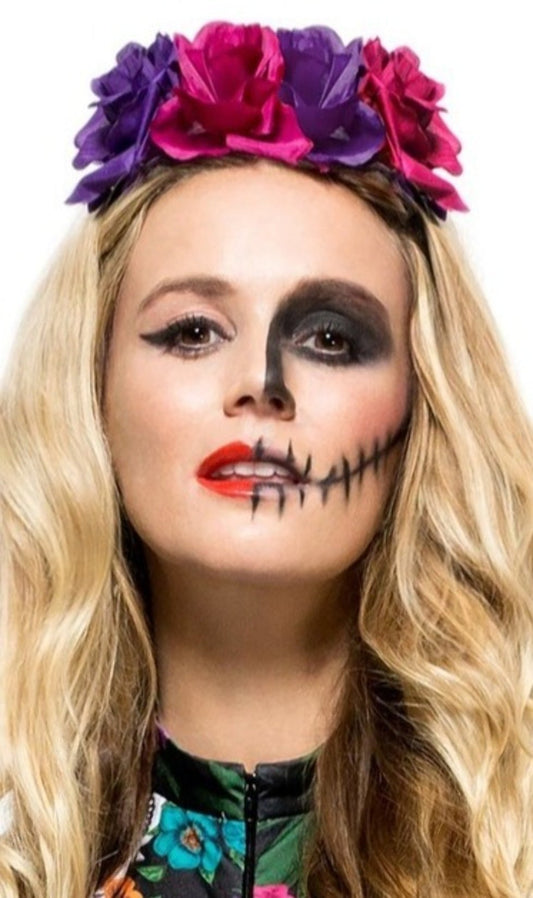 Serre-Tête de Dia de Los Muertos Fleurs pour adulte