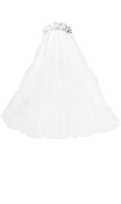 Serre-Tête de Mariée Fantôme avec Voile Blanc