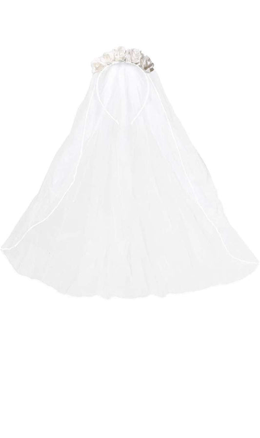 Serre-Tête de Mariée Fantôme avec Voile Blanc