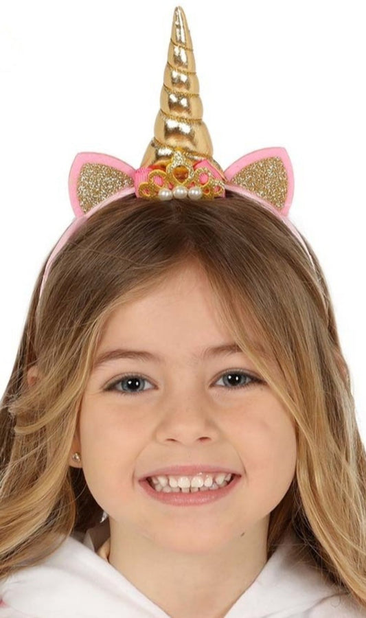 Serre-Tête de Licorne Doré pour enfant