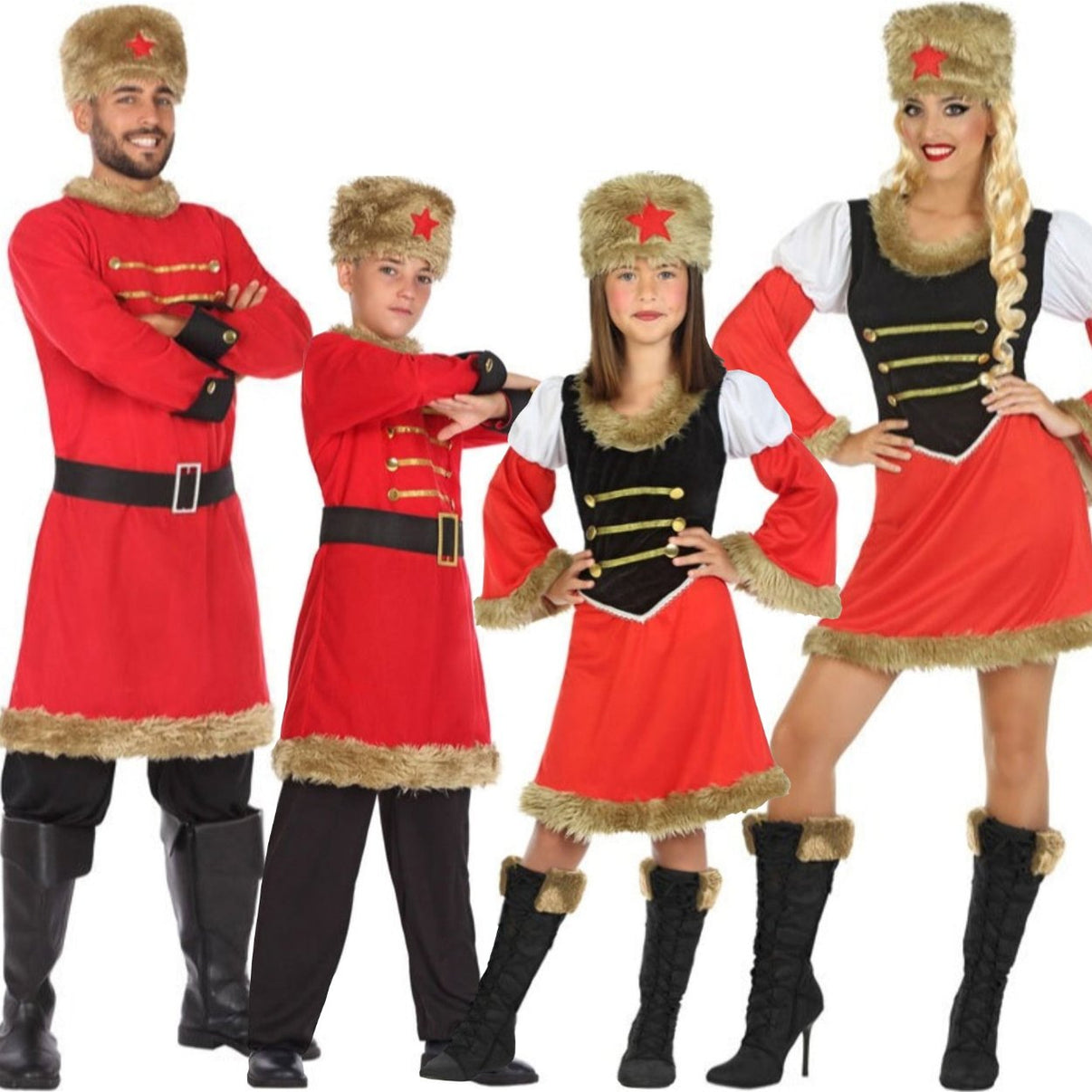 Disfraces en grupo de Rusos Tradicionales