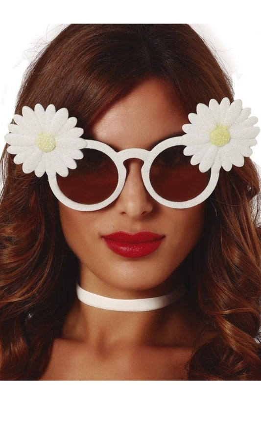 Lunettes Blanches avec Marguerites