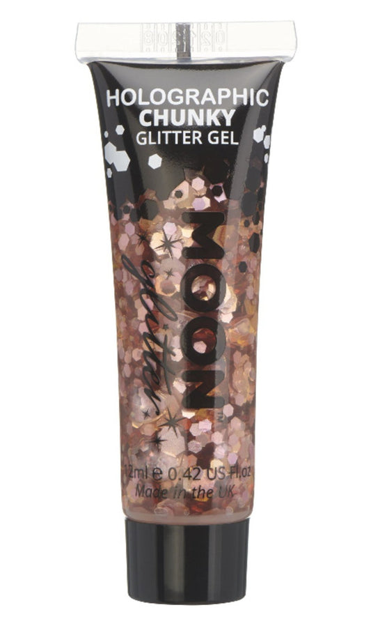 Gel à paillettes grandes or rose holographique